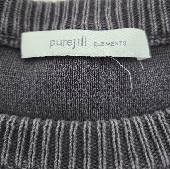 Pure Jill Elements Bohemian Stonewashed Textured Sweater. light grey smoke. Size - Picture 9 of 9